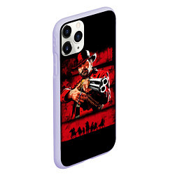 Чехол iPhone 11 Pro матовый Red Dead Redemption 2, цвет: 3D-светло-сиреневый — фото 2