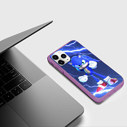 Чехол iPhone 11 Pro матовый SONIC СОНИК СИНИЙ ЁЖ Z, цвет: 3D-фиолетовый — фото 2
