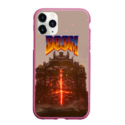 Чехол iPhone 11 Pro матовый DOOM ДУМ Z, цвет: 3D-малиновый