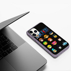 Чехол iPhone 11 Pro матовый Ван пис все герои чиби, цвет: 3D-серый — фото 2