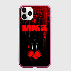 Чехол iPhone 11 Pro матовый ММА В КРОВИ, цвет: 3D-малиновый