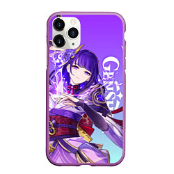 Чехол iPhone 11 Pro матовый Genshin Impact, Сёгун Райдэн, цвет: 3D-фиолетовый
