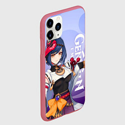 Чехол iPhone 11 Pro матовый Genshin Impact, Сара, цвет: 3D-малиновый — фото 2