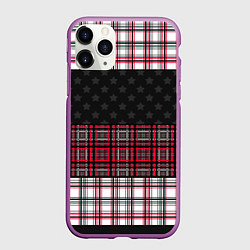 Чехол iPhone 11 Pro матовый Комбинированный красно-серый, цвет: 3D-фиолетовый