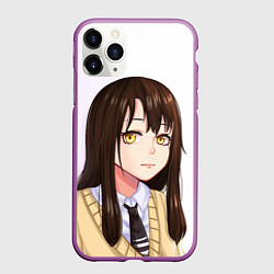 Чехол iPhone 11 Pro матовый Девочка, которая видит это Мико Ёцуя, цвет: 3D-фиолетовый