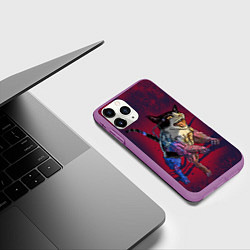 Чехол iPhone 11 Pro матовый CYBERCAT КИБЕРКОТ Z, цвет: 3D-фиолетовый — фото 2