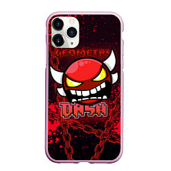 Чехол iPhone 11 Pro матовый Geometry Dash Red