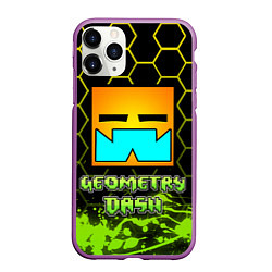 Чехол iPhone 11 Pro матовый Geometry Dash Классика, цвет: 3D-фиолетовый