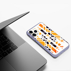 Чехол iPhone 11 Pro матовый Абстракция маршрут, цвет: 3D-светло-сиреневый — фото 2
