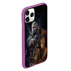 Чехол iPhone 11 Pro матовый Witcher III, цвет: 3D-фиолетовый — фото 2