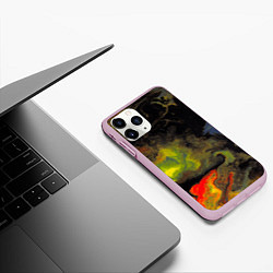 Чехол iPhone 11 Pro матовый Галактический лавовый окрас, цвет: 3D-розовый — фото 2