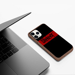 Чехол iPhone 11 Pro матовый Полосатый Slipknot, цвет: 3D-коричневый — фото 2