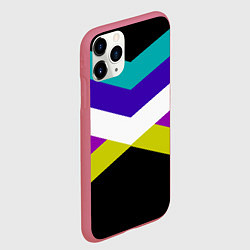 Чехол iPhone 11 Pro матовый Полосы, цвет: 3D-малиновый — фото 2