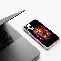 Чехол iPhone 11 Pro матовый Команда голубой будки, цвет: 3D-розовый — фото 2