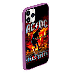 Чехол iPhone 11 Pro матовый ACDC HELLS BELLS, цвет: 3D-фиолетовый — фото 2