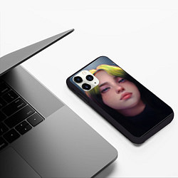 Чехол iPhone 11 Pro матовый Billie Eilish: Рисунок, цвет: 3D-черный — фото 2