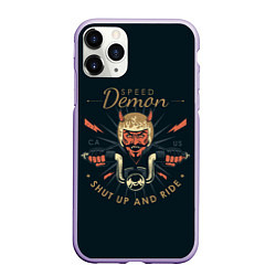 Чехол iPhone 11 Pro матовый Speed Demon, цвет: 3D-светло-сиреневый