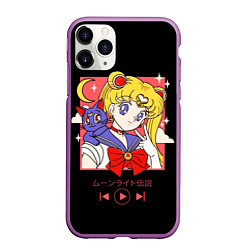 Чехол iPhone 11 Pro матовый Сейлор Мун, цвет: 3D-фиолетовый