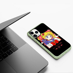 Чехол iPhone 11 Pro матовый Сейлор Мун, цвет: 3D-салатовый — фото 2