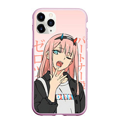 Чехол iPhone 11 Pro матовый Zero Two Darling in the Franxx, цвет: 3D-розовый