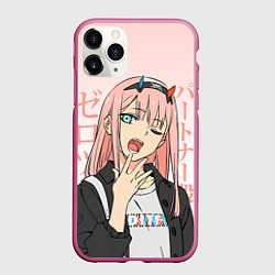 Чехол iPhone 11 Pro матовый Zero Two Darling in the Franxx, цвет: 3D-малиновый