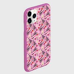 Чехол iPhone 11 Pro матовый Париж, цвет: 3D-фиолетовый — фото 2