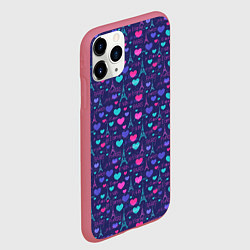 Чехол iPhone 11 Pro матовый Париж Город Любви, цвет: 3D-малиновый — фото 2