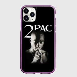 Чехол iPhone 11 Pro матовый TUPAC, цвет: 3D-фиолетовый