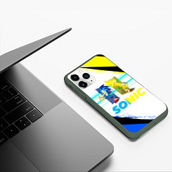 Чехол iPhone 11 Pro матовый СУПЕР СОНИК Z, цвет: 3D-темно-зеленый — фото 2