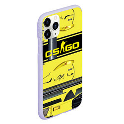 Чехол iPhone 11 Pro матовый CS GO YELLOW SKIN, цвет: 3D-светло-сиреневый — фото 2