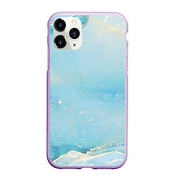 Чехол iPhone 11 Pro матовый Голубая Акварель, цвет: 3D-сиреневый