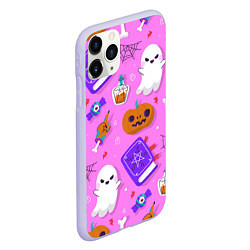Чехол iPhone 11 Pro матовый Дневной Хэллоуин, цвет: 3D-светло-сиреневый — фото 2