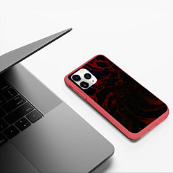 Чехол iPhone 11 Pro матовый Извержение Вулкана Лава, цвет: 3D-красный — фото 2