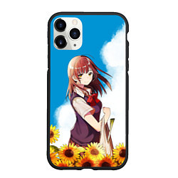 Чехол iPhone 11 Pro матовый Саю и Подсолнухи, цвет: 3D-черный