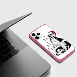 Чехол iPhone 11 Pro матовый Клинок рассекающий демонов, цвет: 3D-малиновый — фото 2