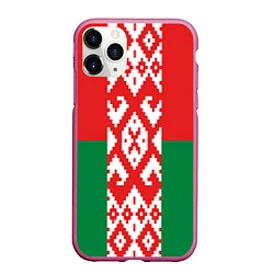 Чехол iPhone 11 Pro матовый Белоруссия, цвет: 3D-малиновый
