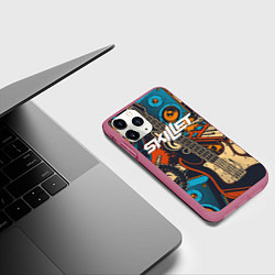 Чехол iPhone 11 Pro матовый Skillet Скиллет Z, цвет: 3D-малиновый — фото 2