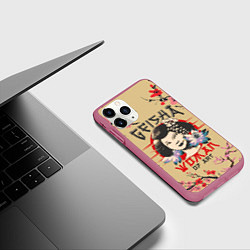 Чехол iPhone 11 Pro матовый Гейша Geisha Z, цвет: 3D-малиновый — фото 2