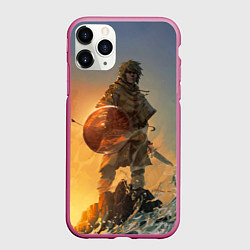 Чехол iPhone 11 Pro матовый Винланд стоит на скале сага, цвет: 3D-малиновый