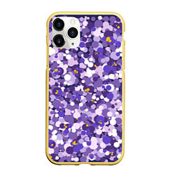 Чехол iPhone 11 Pro матовый Анютины глазки узор, цвет: 3D-желтый