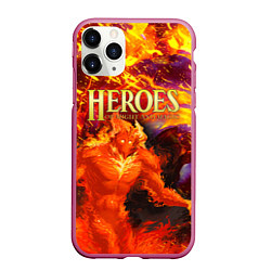 Чехол iPhone 11 Pro матовый HoM Огненный, цвет: 3D-малиновый