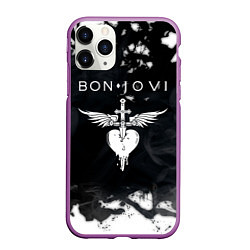 Чехол iPhone 11 Pro матовый BON JOVI БОН ДЖОВИ, цвет: 3D-фиолетовый
