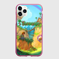 Чехол iPhone 11 Pro матовый Terraria Террария Z, цвет: 3D-малиновый