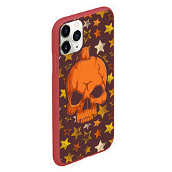 Чехол iPhone 11 Pro матовый Череп-тыква, цвет: 3D-красный — фото 2