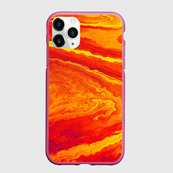Чехол iPhone 11 Pro матовый ПЯТНО ЮПИТЕРА ОРАНЖЕВЫЙ ГРАНЖ, цвет: 3D-малиновый