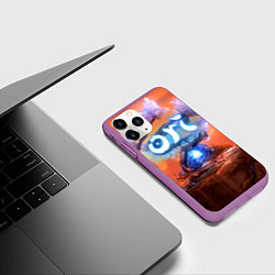 Чехол iPhone 11 Pro матовый Ori and the Will of the Wisps Ори и Блуждающие ого, цвет: 3D-фиолетовый — фото 2