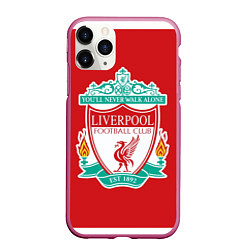 Чехол iPhone 11 Pro матовый F C LIVERPOOL, цвет: 3D-малиновый