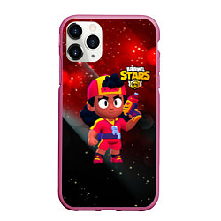 Чехол iPhone 11 Pro матовый Brawl Stars боец Meg, цвет: 3D-малиновый