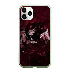 Чехол iPhone 11 Pro матовый Аста Черный клевер Red style