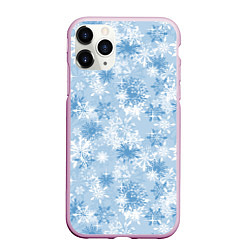 Чехол iPhone 11 Pro матовый Морозец, цвет: 3D-розовый
